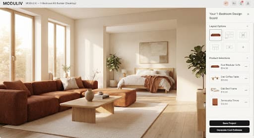 1-Bedroom kit rendered